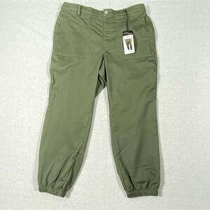 Stitch Star Pull On Jogger Women's 1X Olive Green Slim Fit Ankle Hi Rise NWT